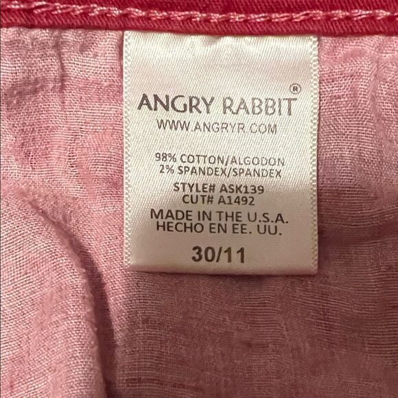 Angry Rabbit Women's Vibrant Red Jeans. Size 30 - Picture 3 of 7
